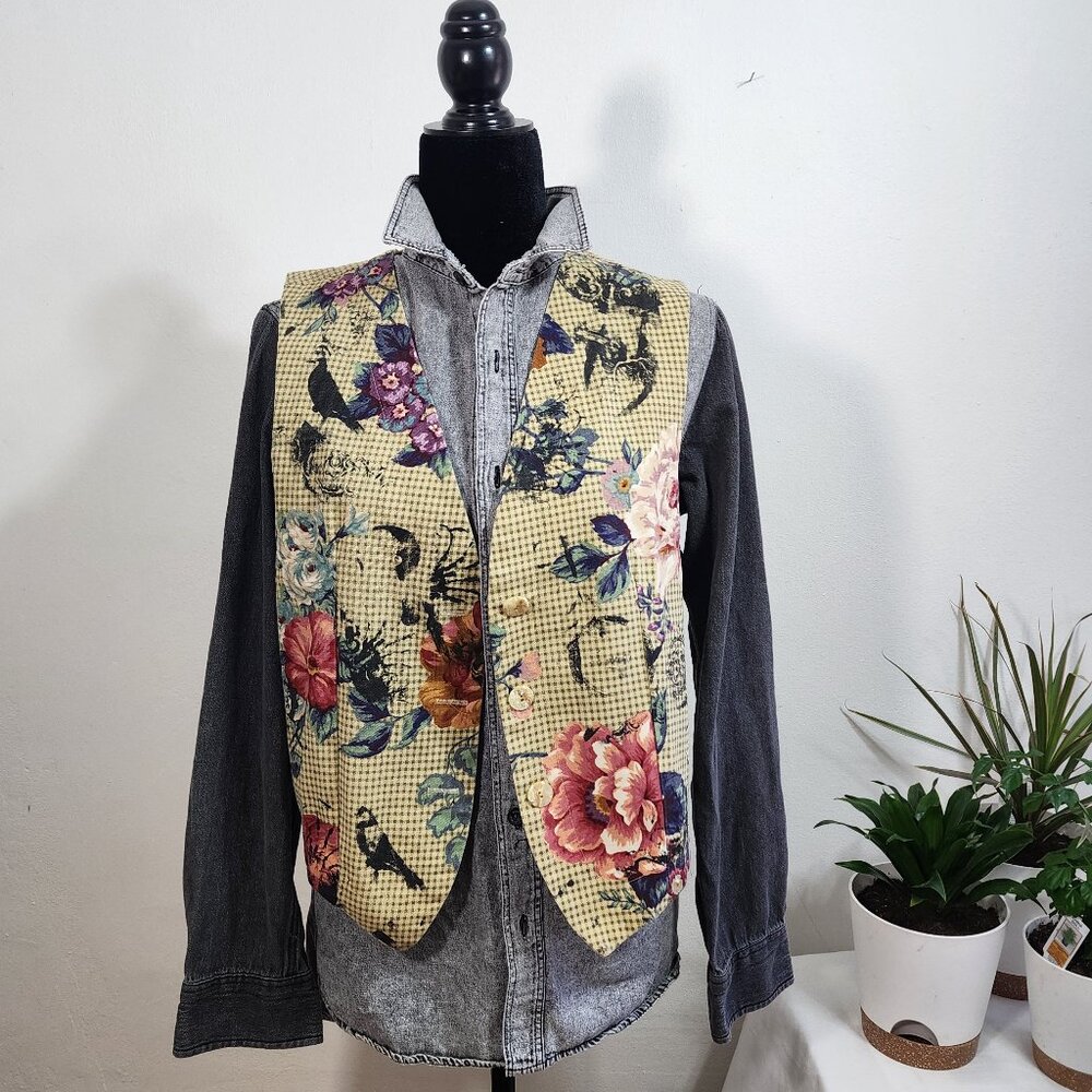 Vest, Vintage, One of kind, vintage, floral, boho, retro, hipster